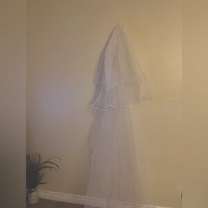 Long wedding veil with 3 layers